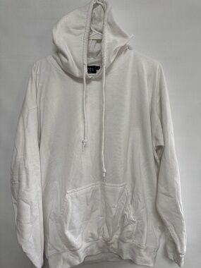 MAN off-white pullover hoodie with drawstring